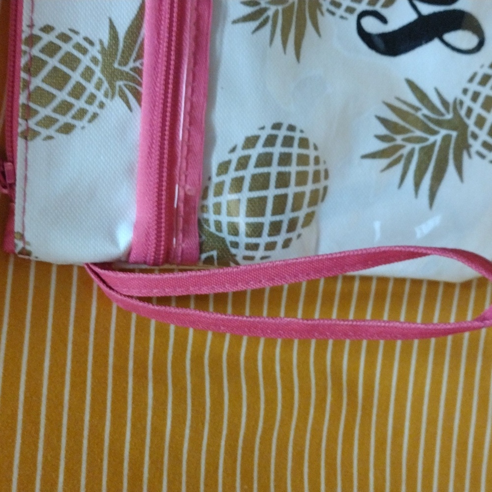 Hello Summer Beige Pineapple Multiple Purpose Bag… - image 3